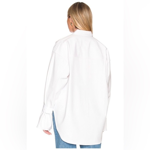 Good American Tabbed Poplin Shirt in White001 NWT GA Size 3/4 Size L/XL - Picture 4 of 10